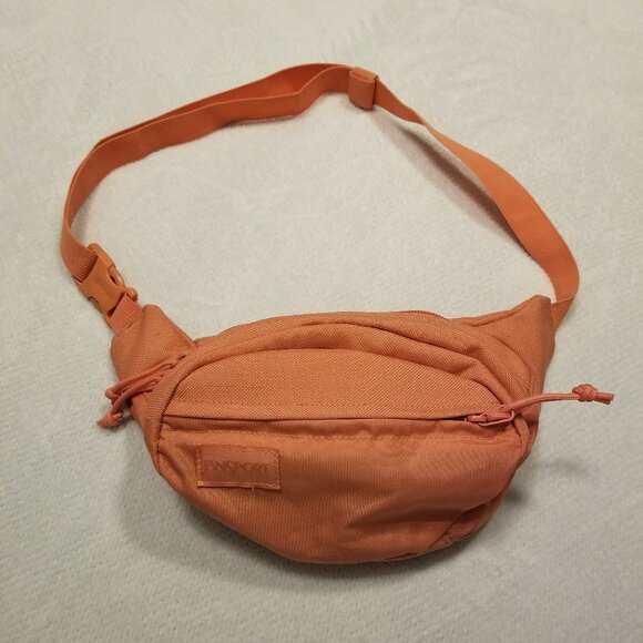 Jansport Coral Pink Fanny Pack Mono Fifth Avenue Style Adjustable w/ Zip Pocket - Picture 6 of 8